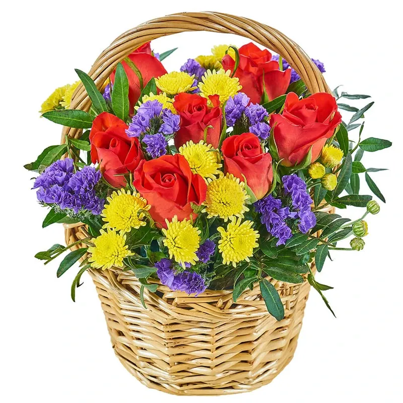 Корзина с цветами Яркие впечатления